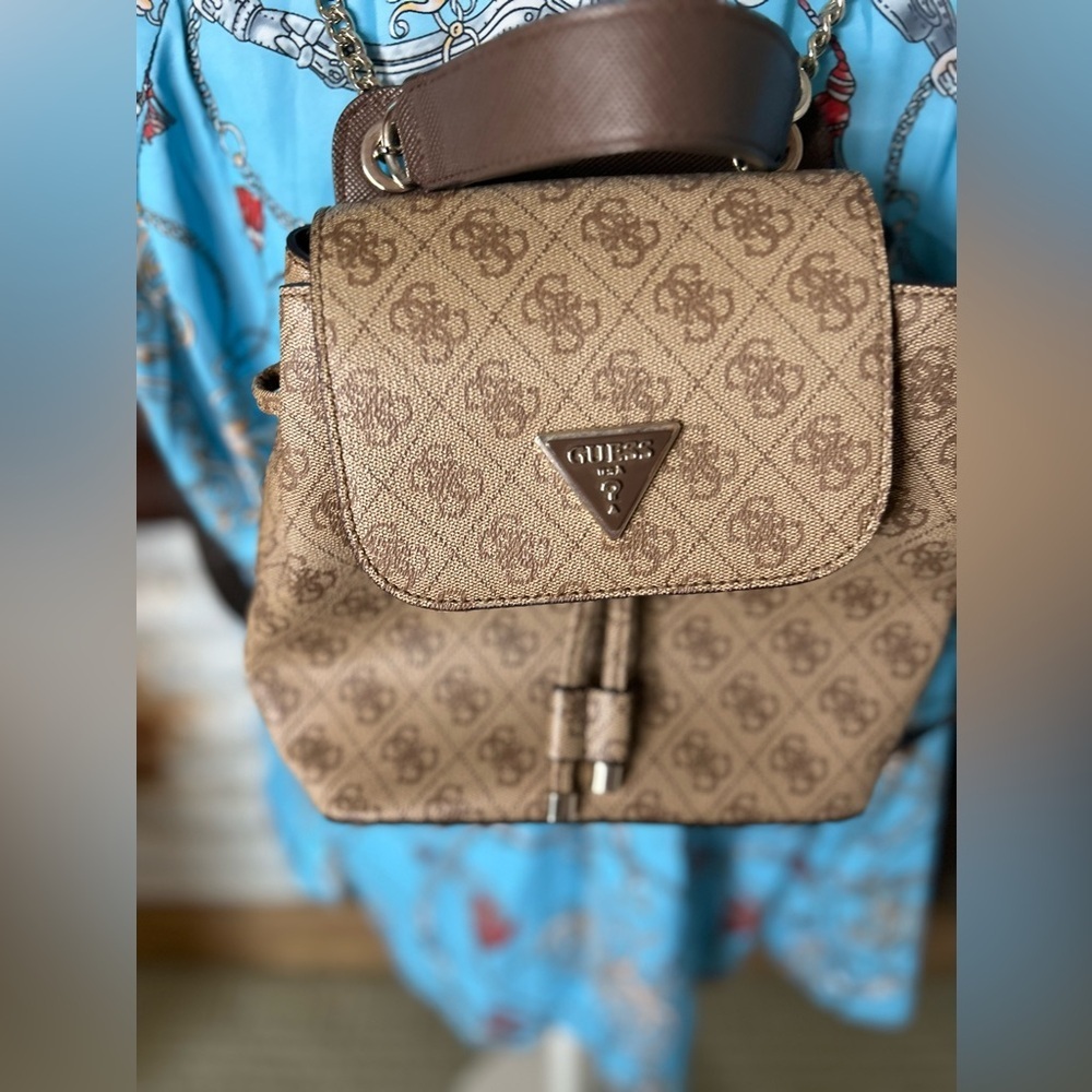 Guess Beige and Brown Women's Backpack - Picture 5 of 8